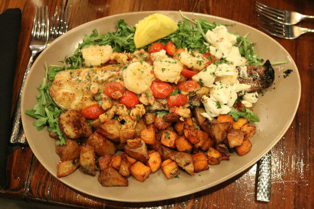 a plate of food on a table
