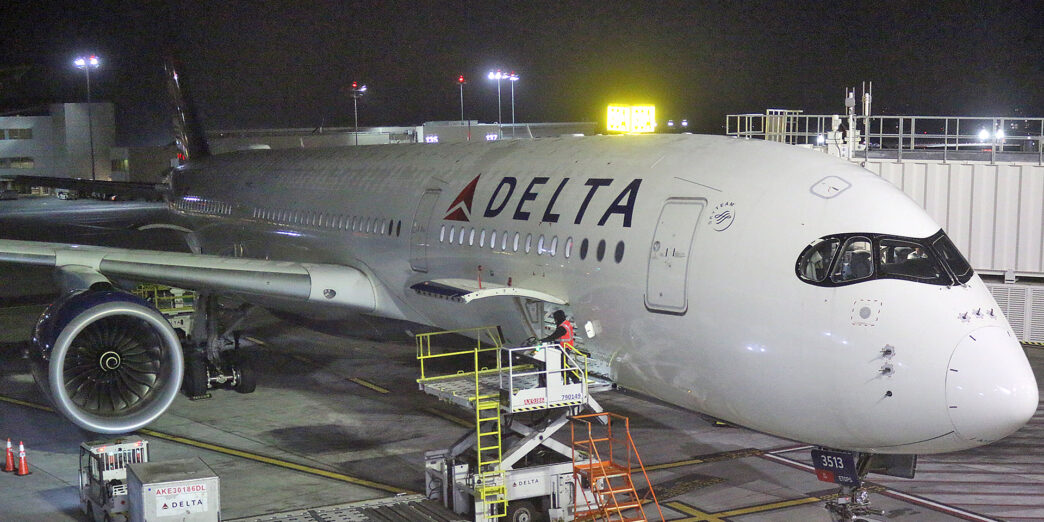 a large airplane at an airport