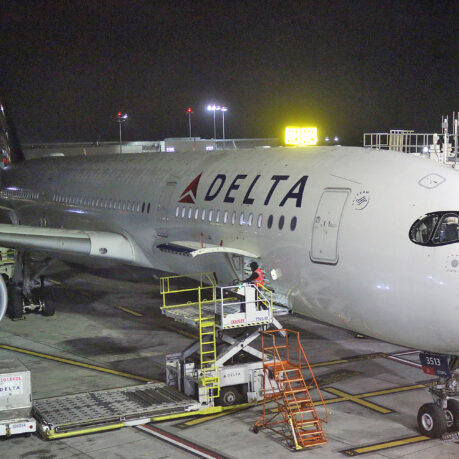 a large airplane at an airport