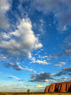 a large rock formation in the desert