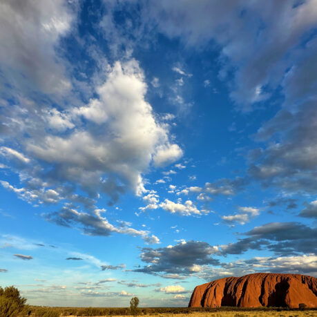 a large rock formation in the desert