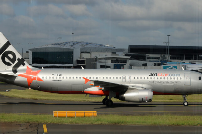 a plane on the runway