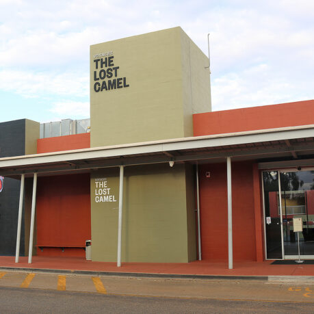 a building with a sign on the side