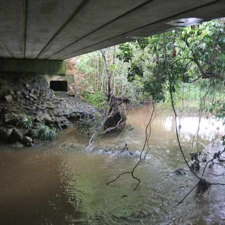 a river under a bridge