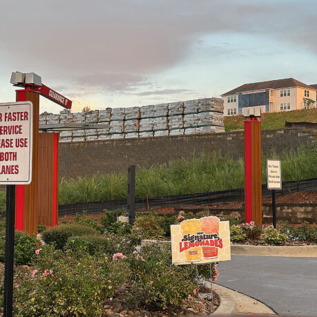 a sign in a parking lot