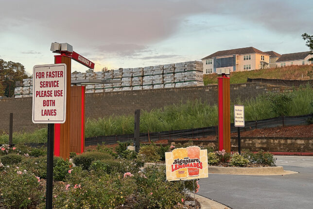 a sign in a parking lot