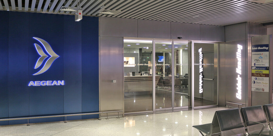 a glass doors in a building