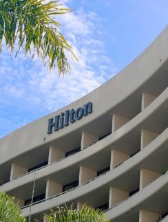 a building with a sign on it