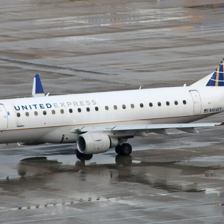 a plane on the runway
