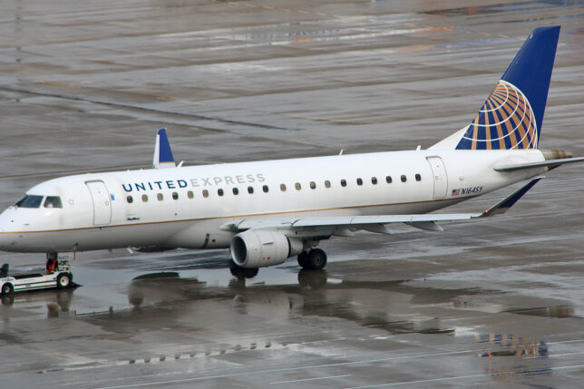 a plane on the runway