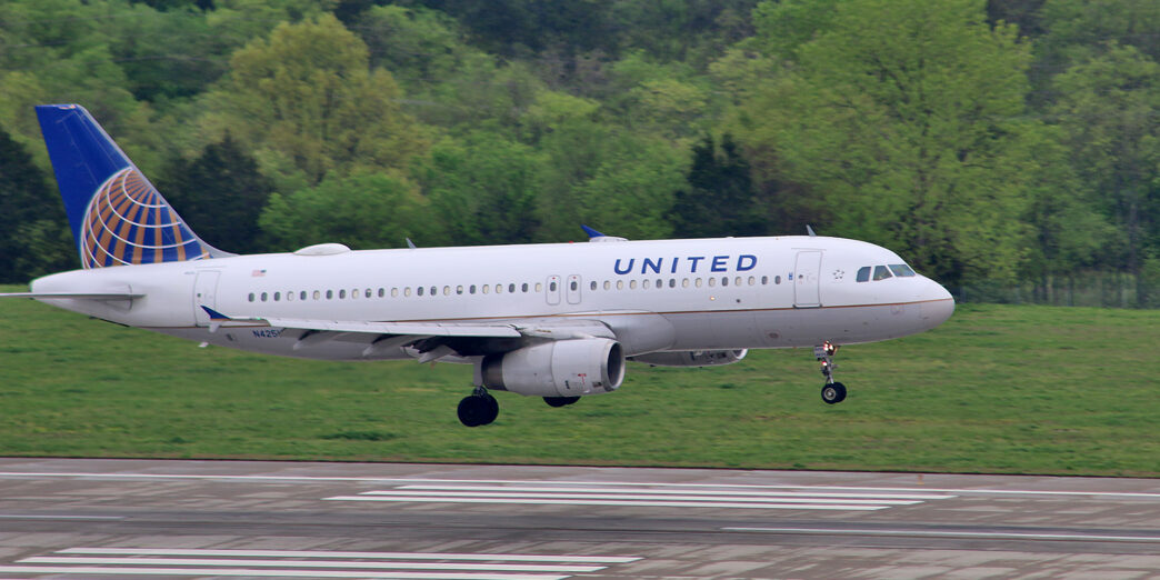 a plane taking off from a runway
