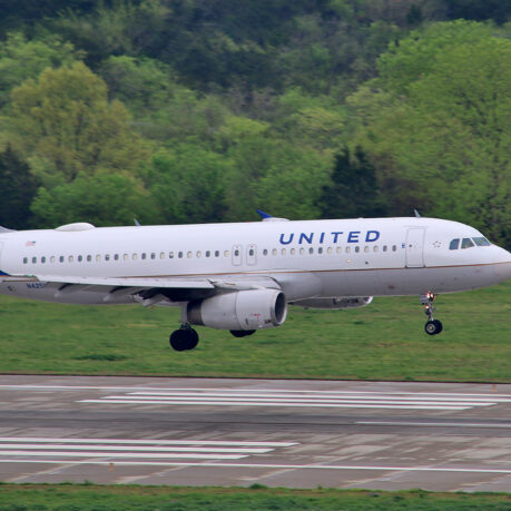 a plane taking off from a runway