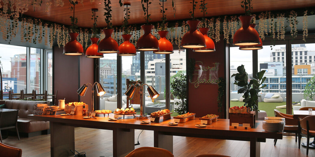 a table with food on it