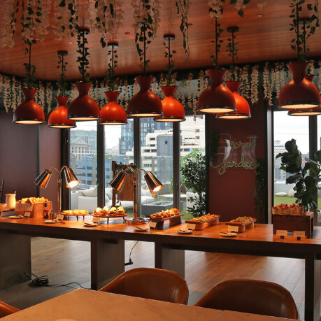 a table with food on it