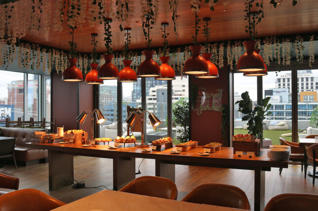 a table with food on it