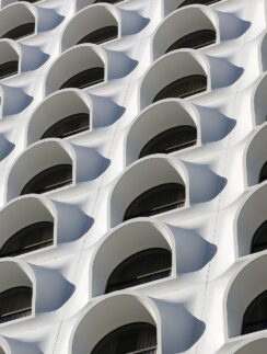 a white building with many windows