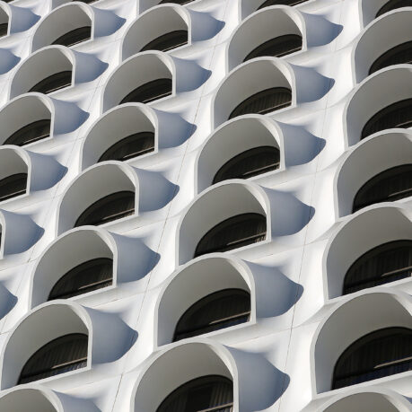 a white building with many windows