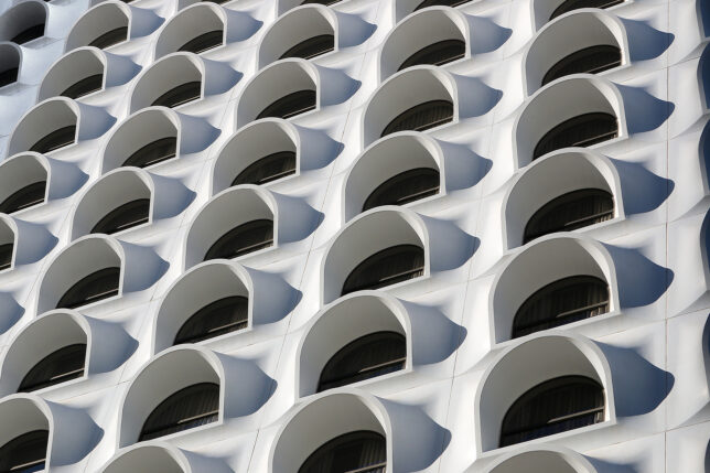 a white building with many windows