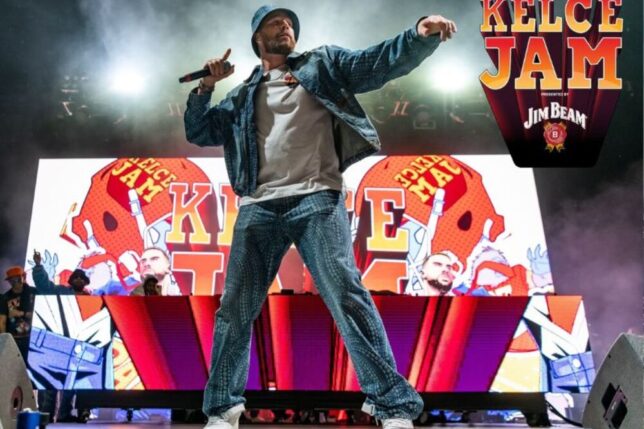 a man on a stage with a microphone