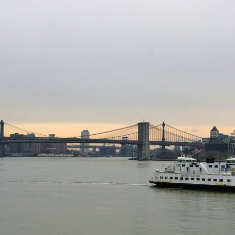 a ferry boat on the water