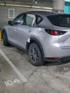 a car parked in a parking lot