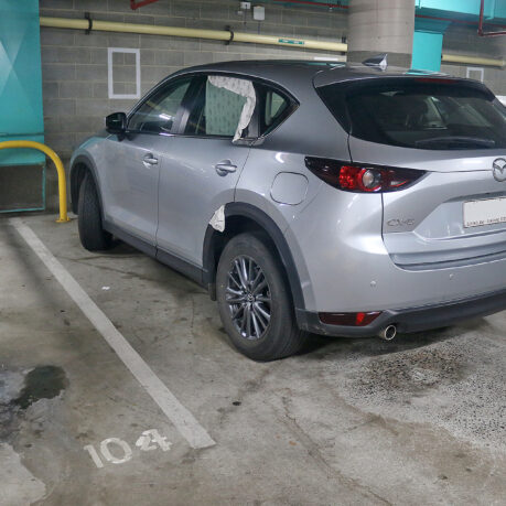 a car parked in a parking lot