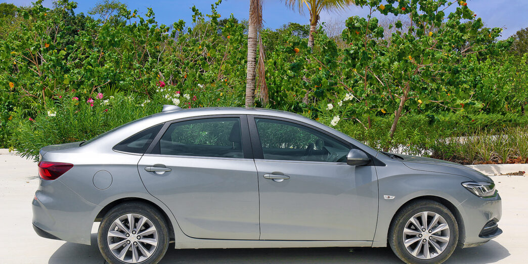 a car parked on a road