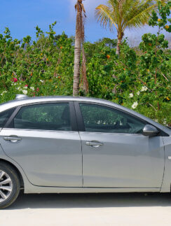 a car parked on a road