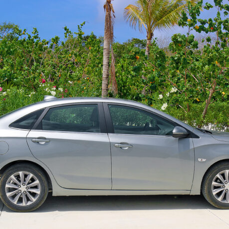 a car parked on a road