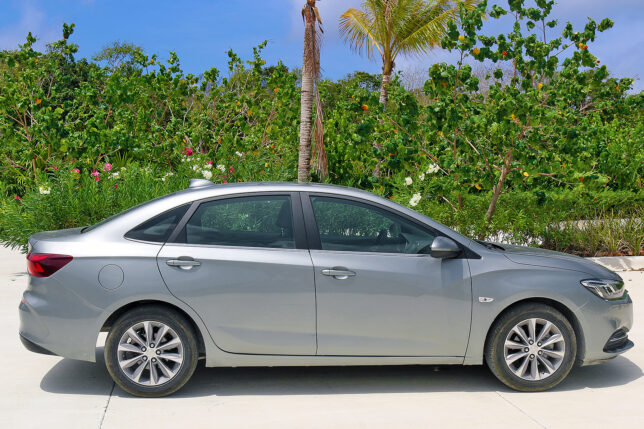 a car parked on a road