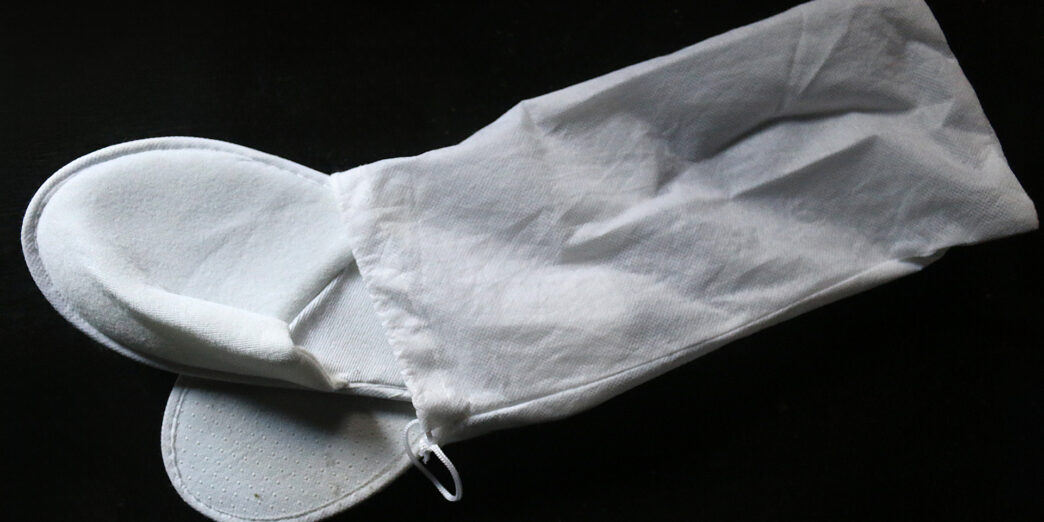 a white sock with a string