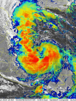a satellite image of a hurricane