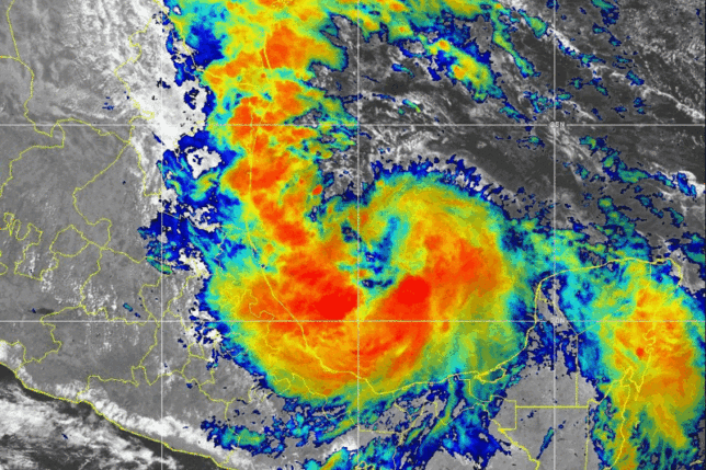 a satellite image of a hurricane