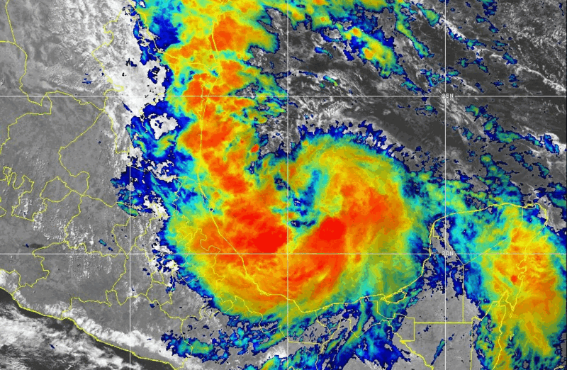 a satellite image of a hurricane