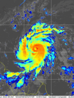 a satellite image of a hurricane