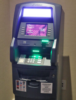 a machine with a screen and buttons