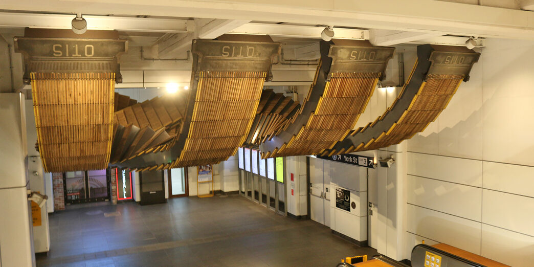 a escalators in a building