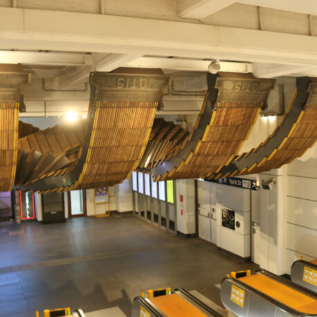 a escalators in a building
