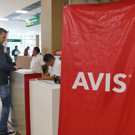 a man standing at a counter