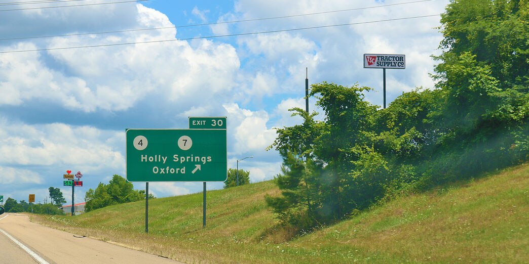 a road sign on a highway