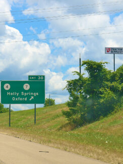 a road sign on a highway
