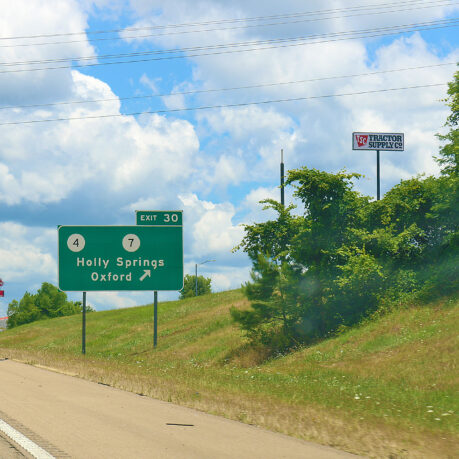a road sign on a highway