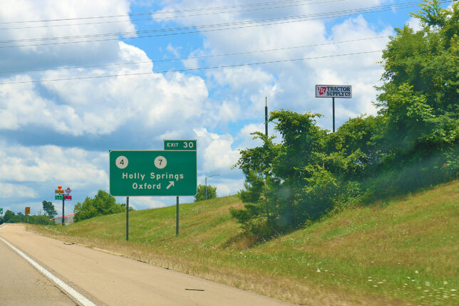 a road sign on a highway