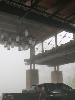 a man standing in a parking lot