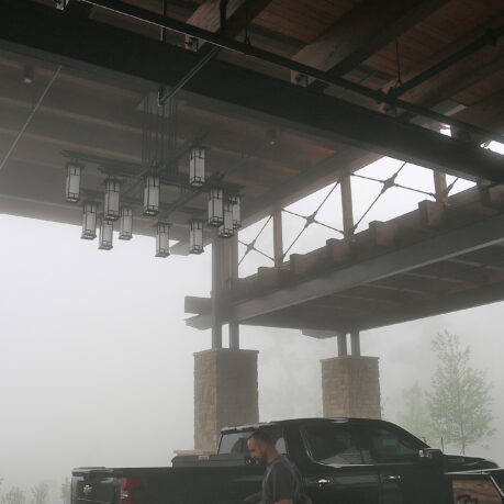 a man standing in a parking lot