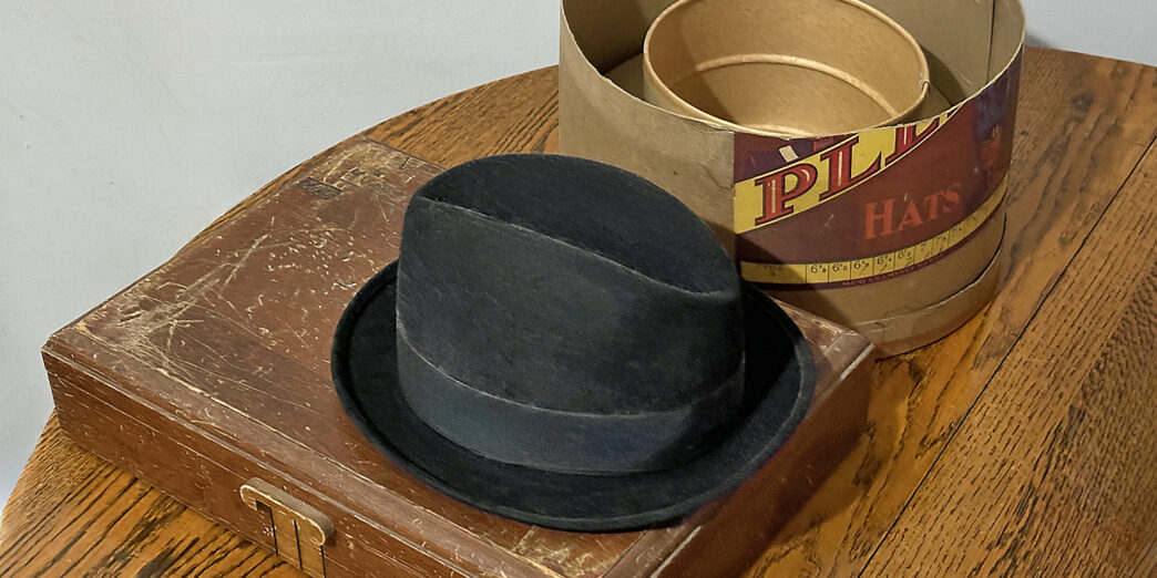 a hat on a box