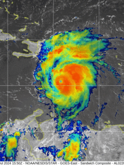 a satellite image of a hurricane