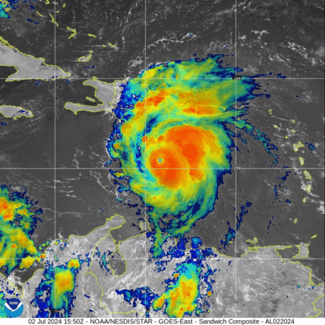 a satellite image of a hurricane