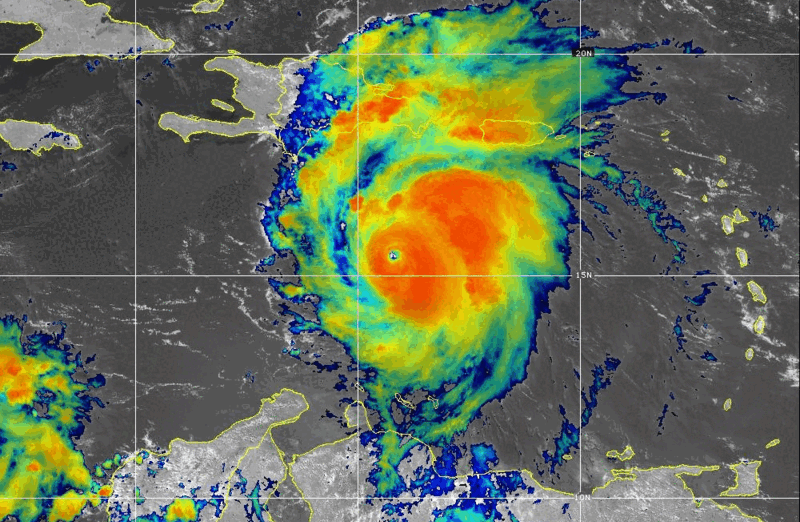 a satellite image of a hurricane