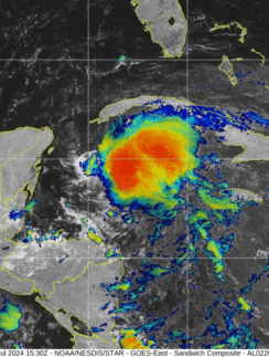 a satellite image of a hurricane